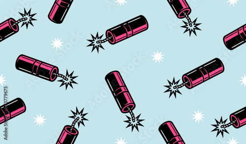 Dynamite seamless pattern background design