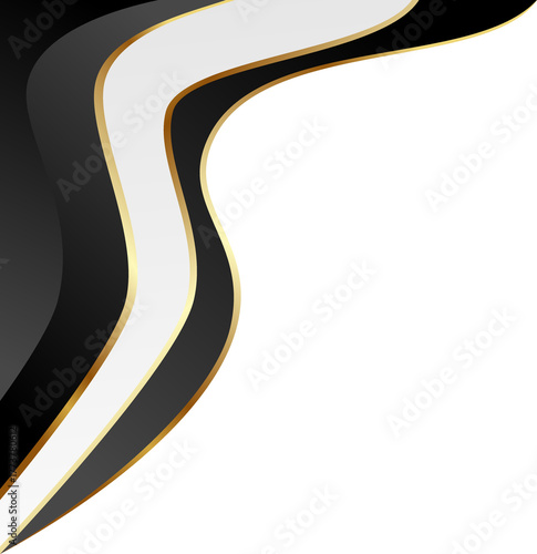 Black and Gold Luxury Corner Border Illustration