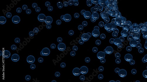 Various shapes and movements of water on a transparent background with alpha channel.