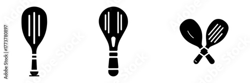 Tennis Rackets Illustration Black and White Sport Equipment.