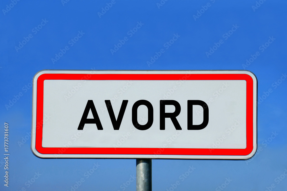 Obraz premium Ortsschild Avord