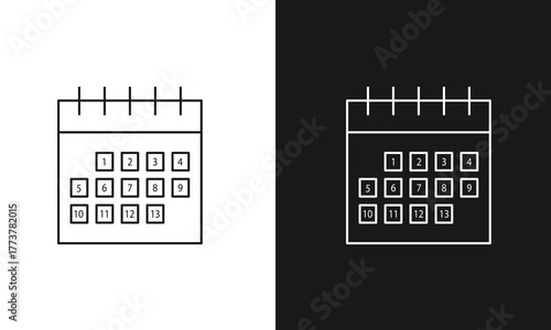 Monthly Calendar and Schedule Icon for Planning Events, Appointments, Dates, and Deadlines.