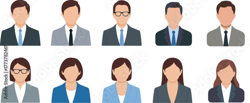 Business People Faces Icon Set – Professional Avatar Collection