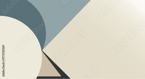 Simple and elegant abstract design using intersecting geometric shapes in pastel blue and beige. Ideal for web design, print, and branding.