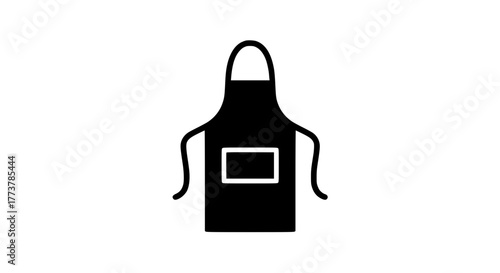 Shop work apron black white icon