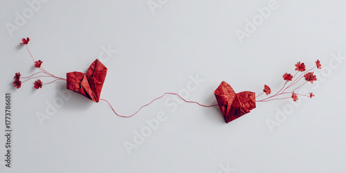 Transcendent Origami Intertwined: A Surreal Minimalist Exploration of Ethereal Connections