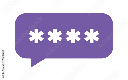 Secure password message icon representing private communication and digital security.