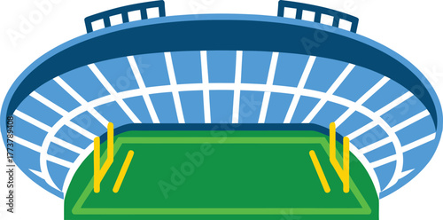 Rugby or Football Stadium with Goalposts