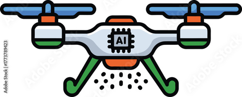 AI-Powered Drone Spraying or Dispersing Particles