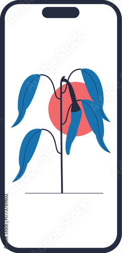 Modern illustration of a person holding a camera and taking a photograph suitable for technology and creative concepts