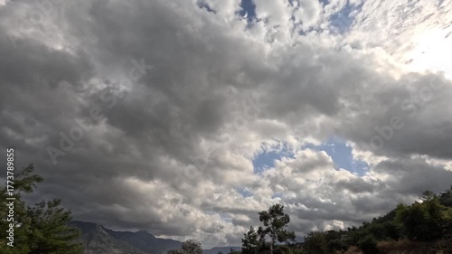 beautiful clouds and nature view on mountain top