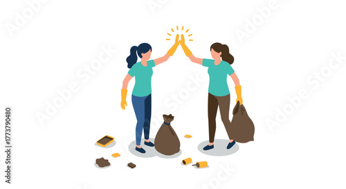 Community cleanup: two women team up for environmental sustainability