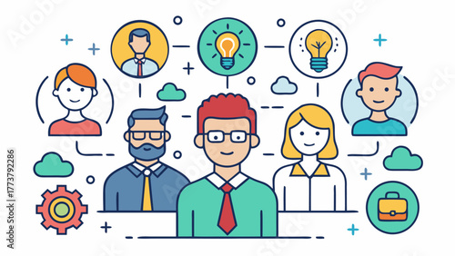 Human resources icon set. Recruitment, job interview, employee training, evaluation. Editable stroke. Vector illustration.