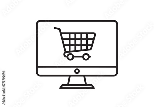 E commerce platform icon line art vector collection on white background