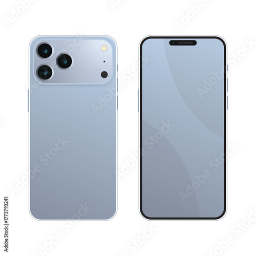 Apple new iPhone 17 pro max cosmic orange blank screen mockup vector illustration for advertising, Smartphone mockup. Isolated on white background. Vector illustration.