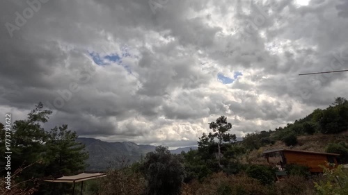 beautiful clouds and nature view on mountain top