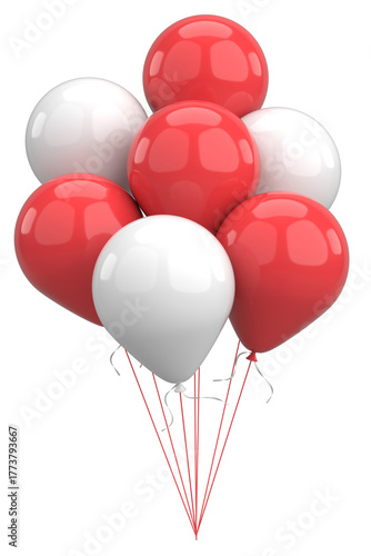 Festive Balloon Decoration. 3D illustration.