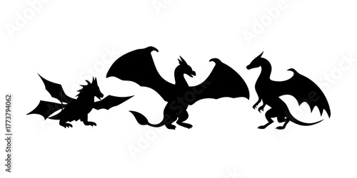 dragon silhouettes.
