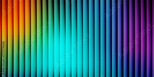 Vibrant rainbow neon gradient flows through fractal glass. Smooth light waves create dynamic and vivid atmosphere full of energy and motion. Vivid neon colors blend and reflect.  Vector illustration