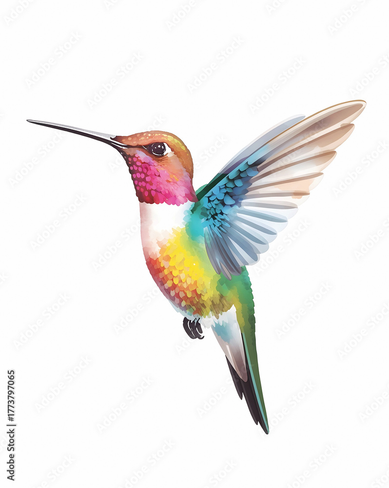 Fototapeta premium Colorful Hummingbird in Flight