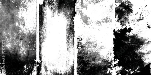 Abstract grunge frame texture set black and white distressed border design .old rough vintage grungy background dirty cracked worn paper edge template .frame texture collection for graphic design .