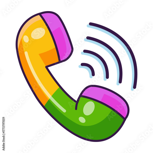 A flat style icon depicting call