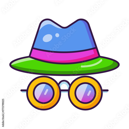 A flat style icon depicting incognito mode