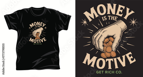 Money graphic vector t shirt design print