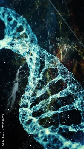 Digital DNA Looped Background — Vertical Mobile Format Video