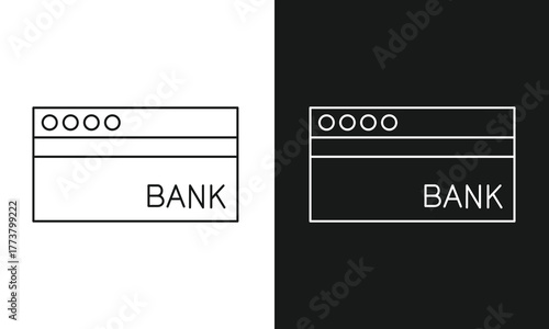 Bank Credit Card and Debit Card Icon for Financial Transactions, Online Payments, and Banking Services.