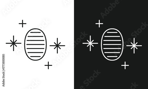 Sparkling Gemstone and Jewel Line Art Icon for Luxury Jewelry, Precious Treasure, and Magic Riches.