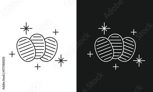 Shiny Oval Coin and Token Icon with Stripes for Game Currency, Magic Treasure, and Financial Wealth.