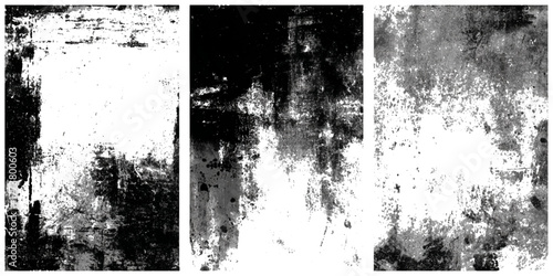 Abstract grunge frame texture set black and white distressed border design .old rough vintage grungy background dirty cracked worn paper edge template .frame texture collection for graphic design .