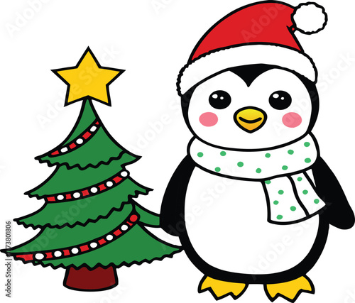 snowman with christmas tree