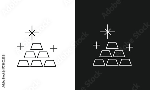 Gold Bar Stack and Bullion Icon for Wealth, Investment, and Precious Metal Banking.