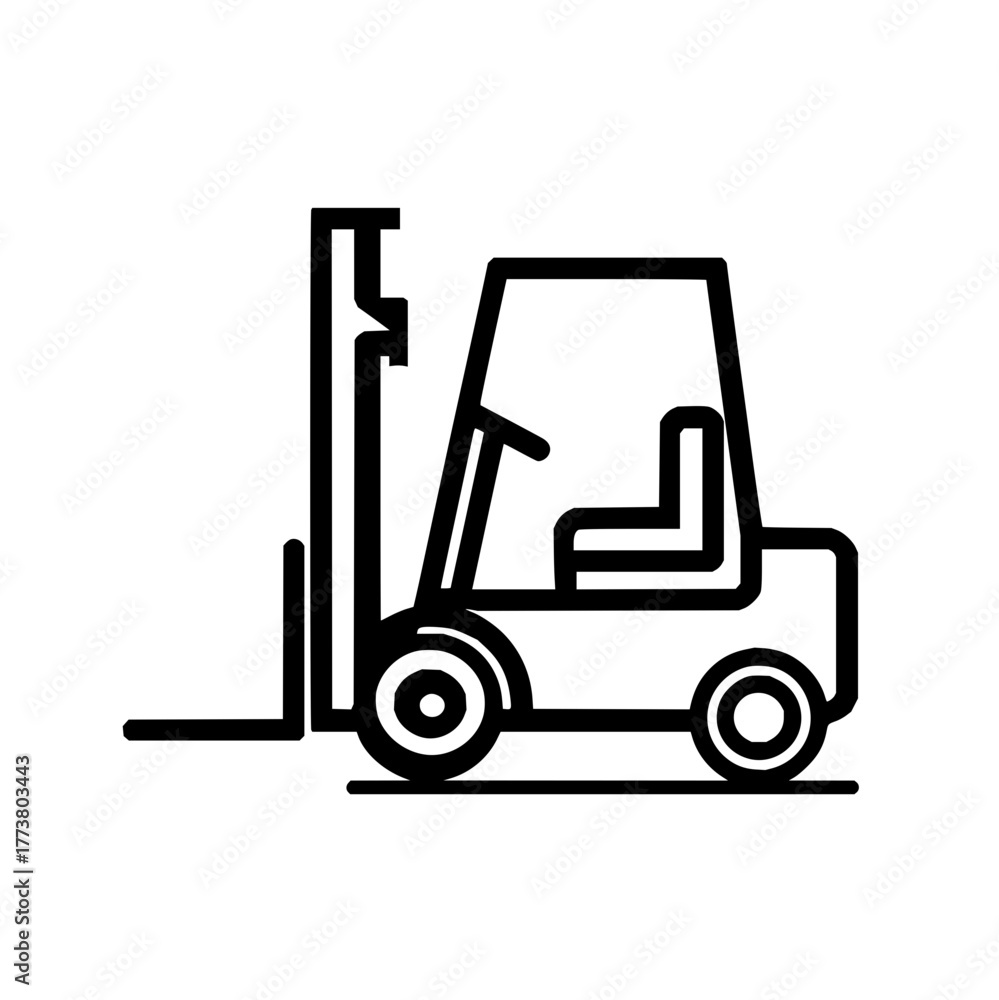 Naklejka premium Forklift truck vector icon illustration material handling equipment warehouse industrial machinery 100