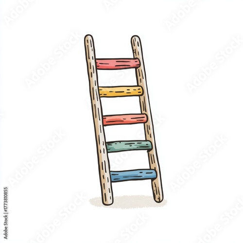 A colorful ladder represents upward mobility, goals and potential achievement