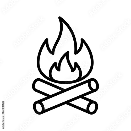 Campfire Icon Outline