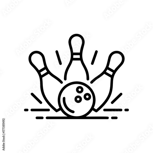 Bowling Ball Striking Pins Game