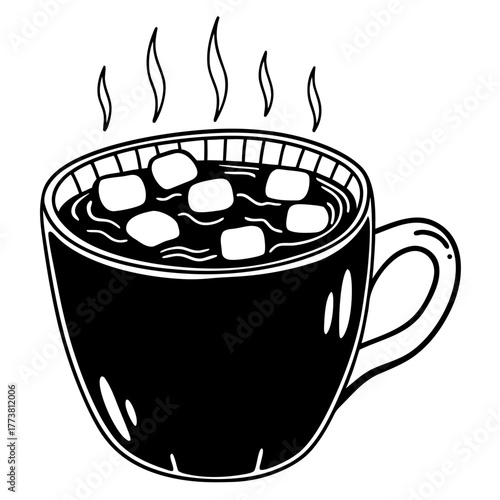 Hot chocolate with marshmallows for winter season