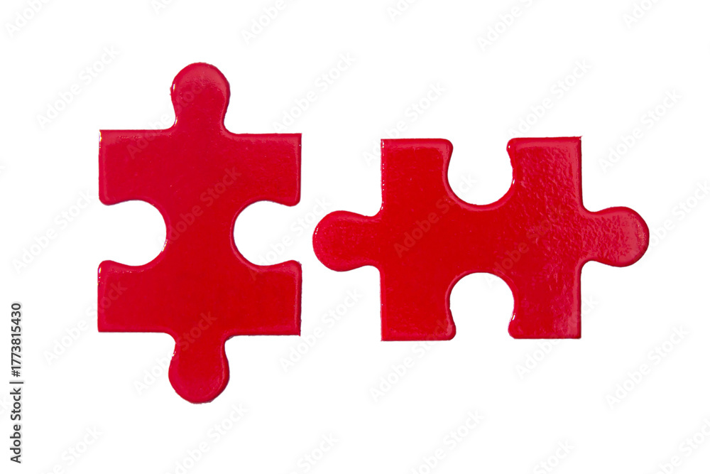 Fototapeta premium red puzzle piece on transparent background