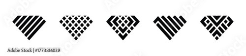 Diamond shape logo icon set. Set of Diamond shape logo, business elements icon - Stock Vector 