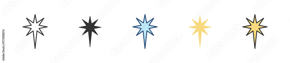 Obraz premium North Star Icon Set Multiple Style Collection