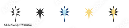 North Star Icon Set Multiple Style Collection