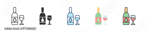 Wine Icon Set Multiple Style Collection