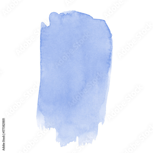 Quadro su tela Periwinkle blue vertical watercolor paint stroke isolated on white background ar