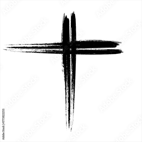 Black blotted cross. Vector illustrationBlack blotted cross. Vector illustration