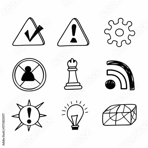 risk management icon set collection in dual tone style. an icon pack contain risk, threat, hazard, impact, control, mitigate, analysis, assess, plan, strategy