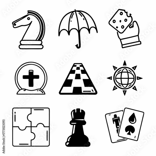risk management icon set collection in dual tone style. an icon pack contain risk, threat, hazard, impact, control, mitigate, analysis, assess, plan, strategy