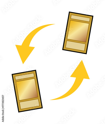 トレーディングカードの交換 トレード イメージ